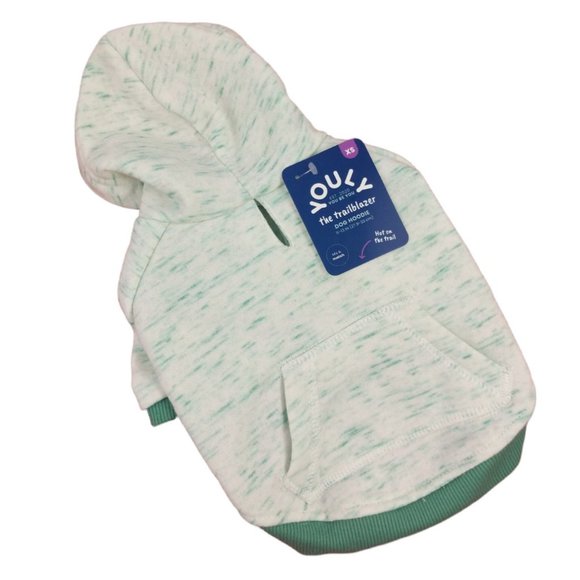 YOULY Trailblazer Dog Extra Small Teal Space Dye Hoodie with Pocket New - Picture 1 of 3